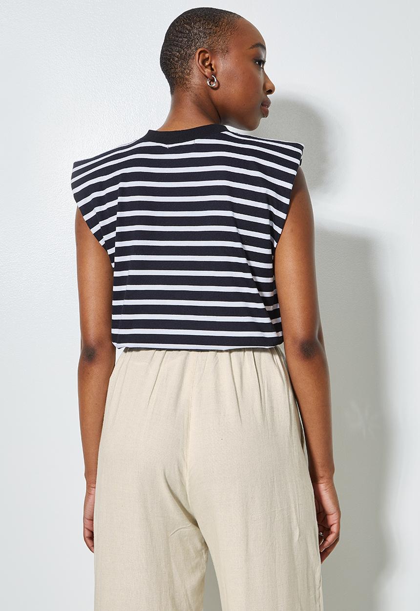 Superbalist - Striped muscle tees - black & white