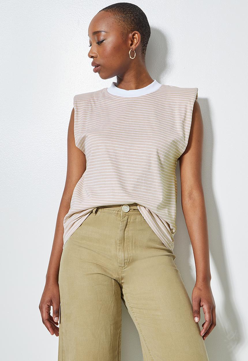 Superbalist - Striped muscle tees - neutral & white