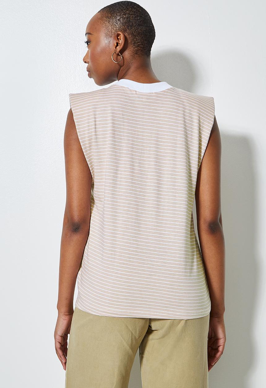 Superbalist - Striped muscle tees - neutral & white