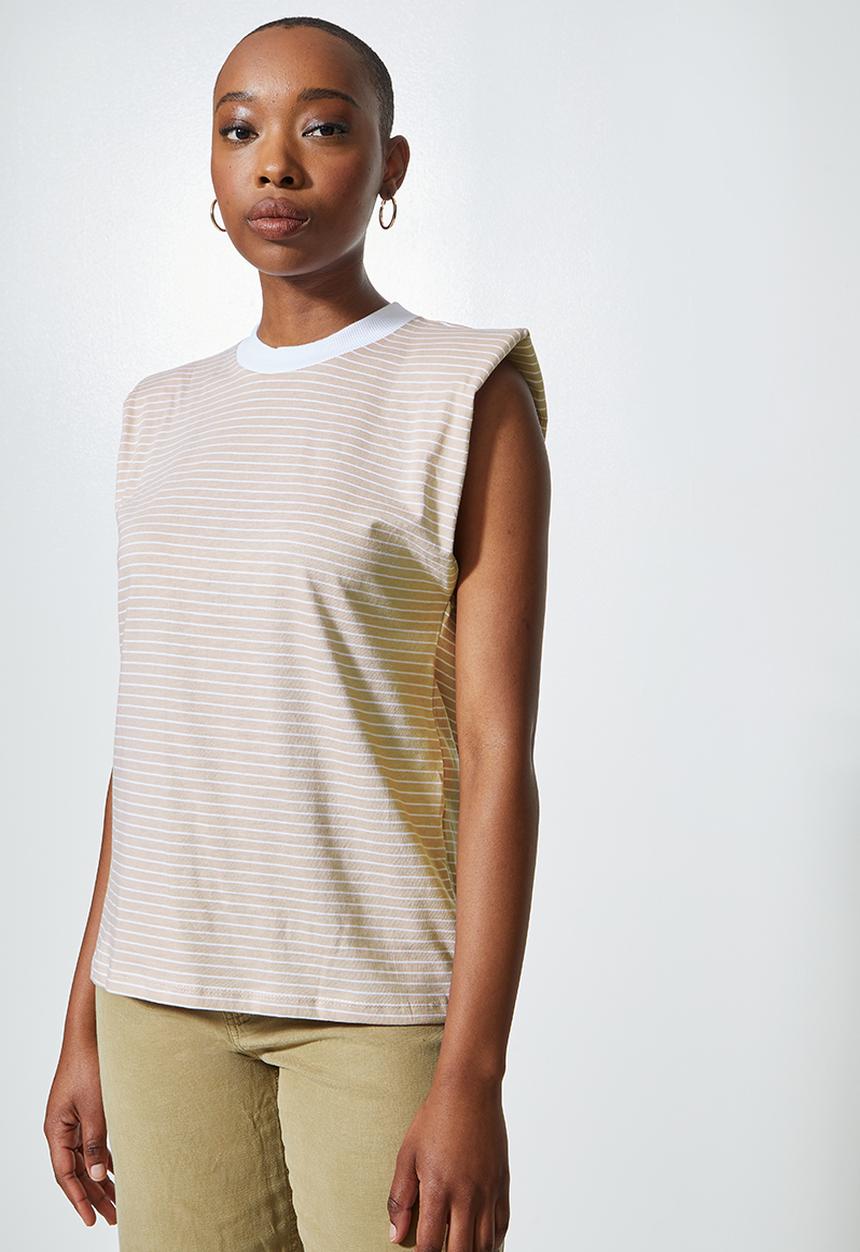Superbalist - Striped muscle tees - neutral & white