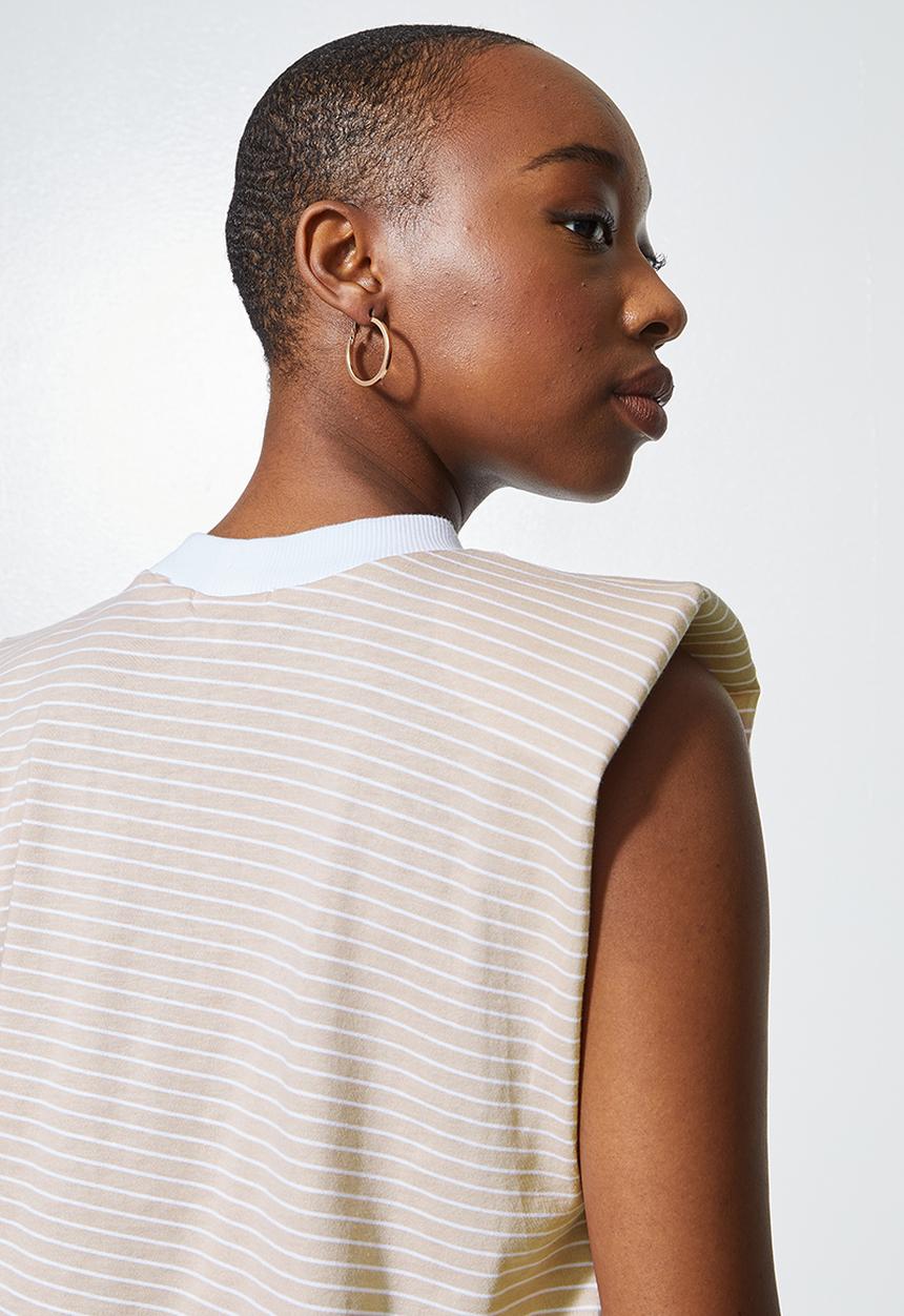 Superbalist - Striped muscle tees - neutral & white