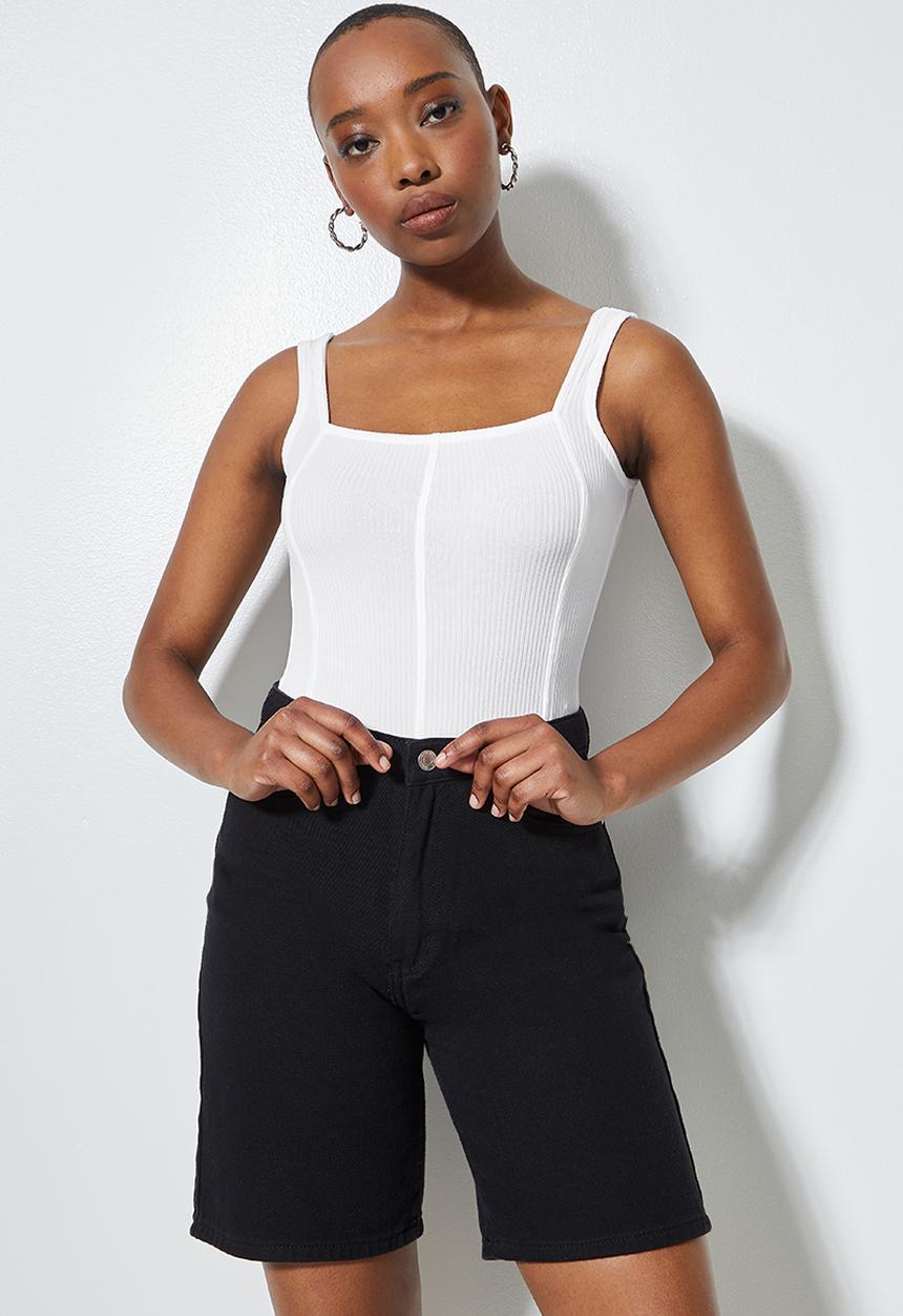 Superbalist - Rib corset bodysuit - white