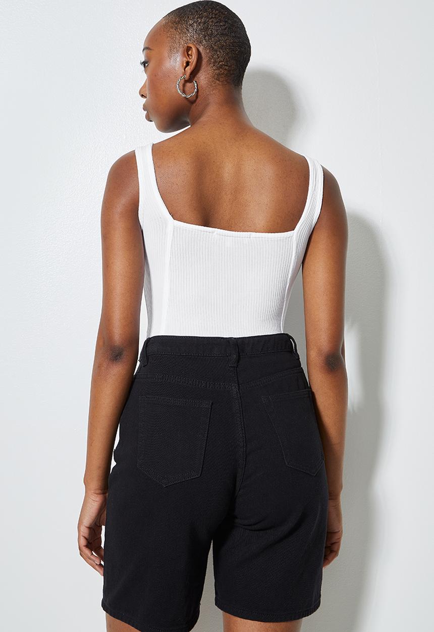 Superbalist - Rib corset bodysuit - white