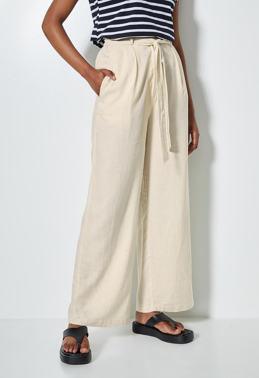Superbalist - Relaxed linen wide leg trouser - neutral