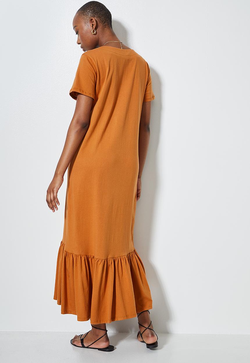 Superbalist - V-neck T-shirt dress - tobacco