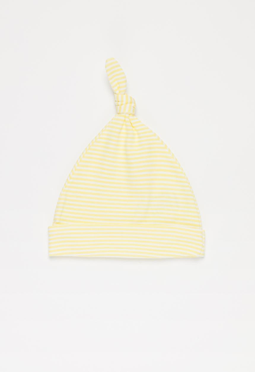 Pop Candy - Baby beanies - yellow & white 