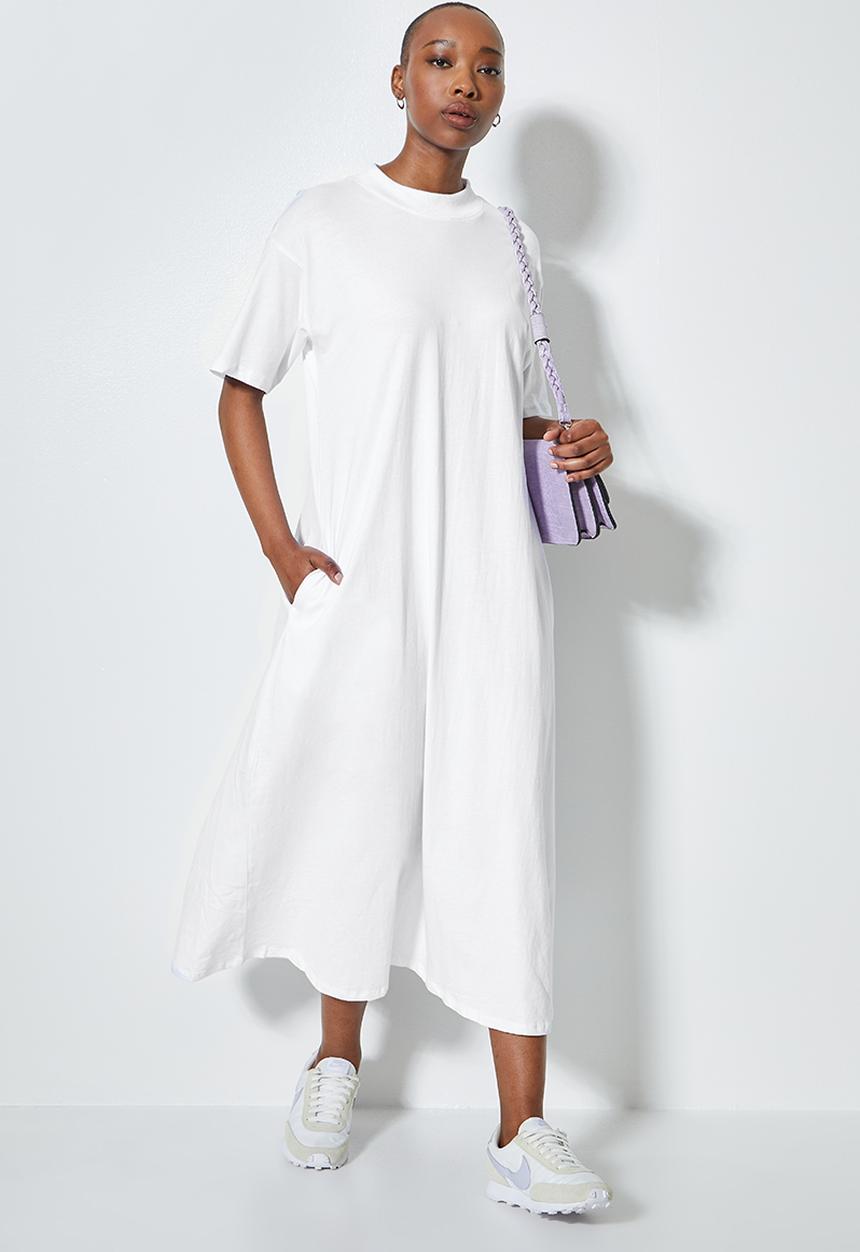 Superbalist - Trapeze T-shirt dress - white