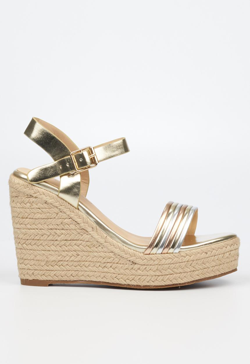 Miss Black - Copper1 espadrille wedge - gold