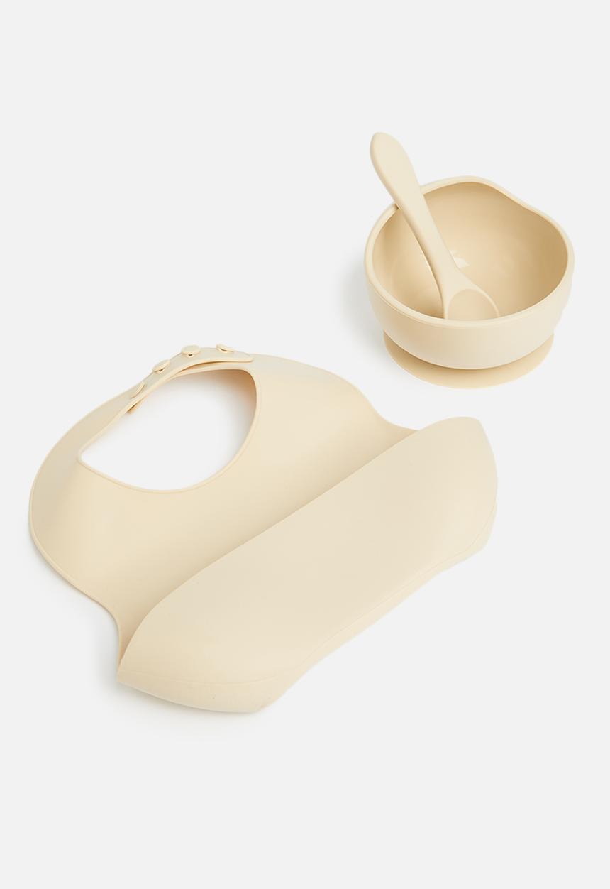 Pop Candy - Silicone bib & bowl - natural
