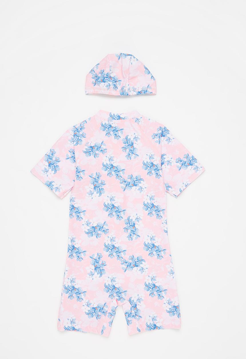Pop Candy - Short sleeve swimsuit set - pink & blue