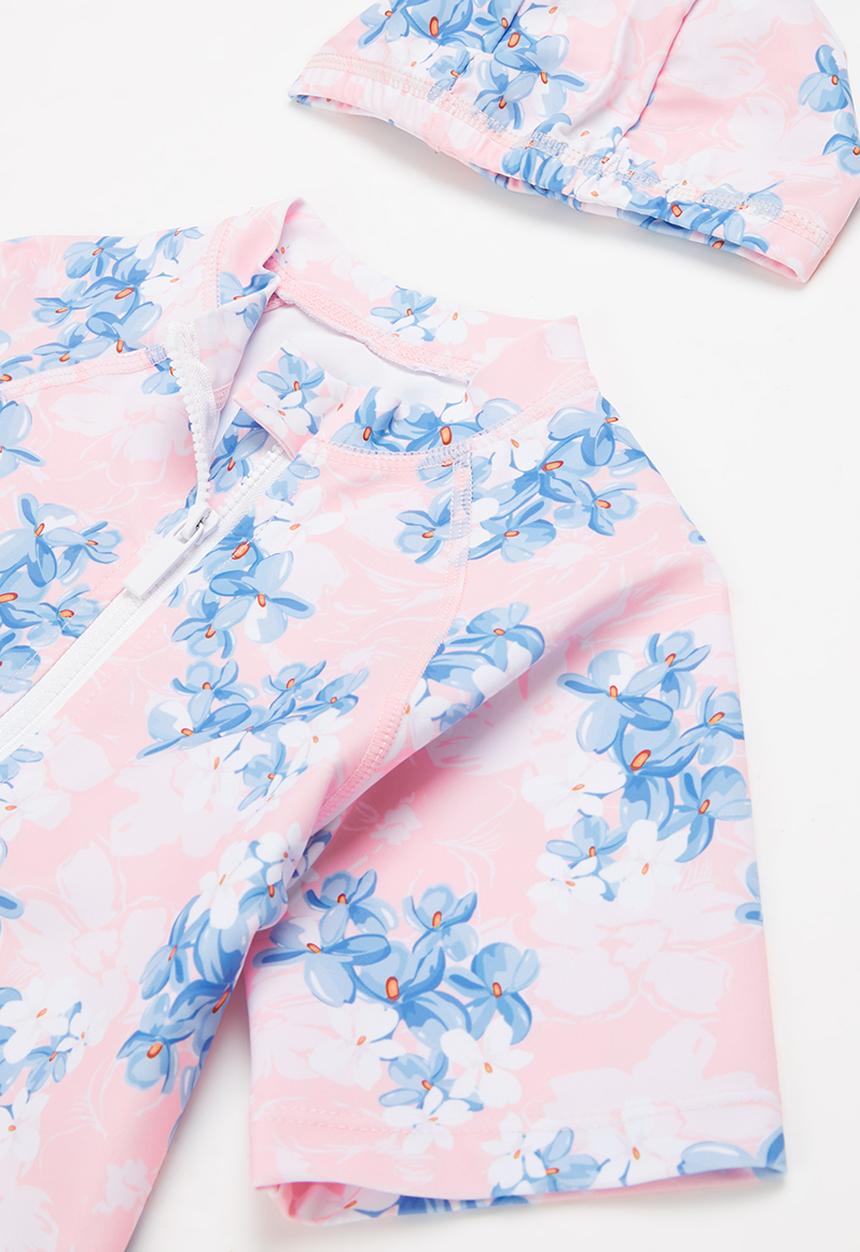Pop Candy - Short sleeve swimsuit set - pink & blue