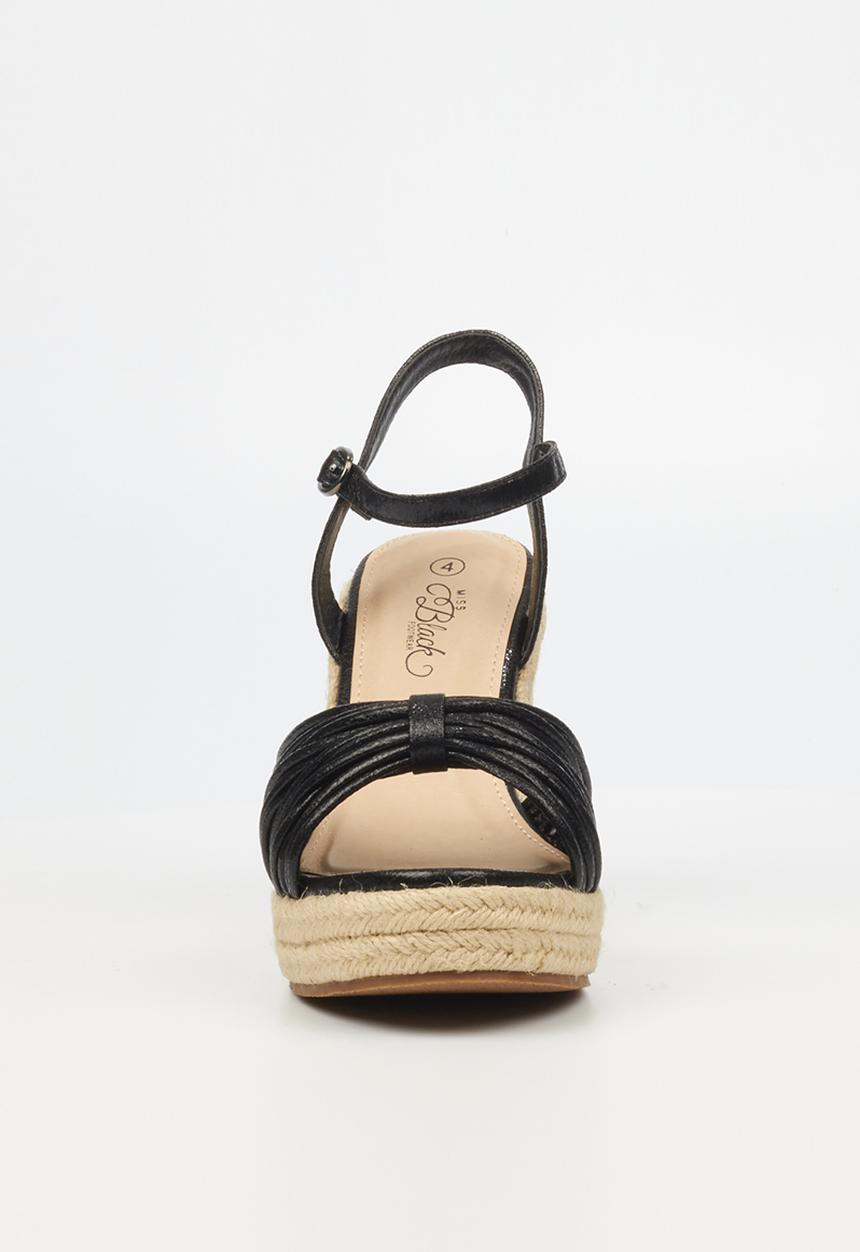 Miss Black - Copper2 espadrille wedge - black