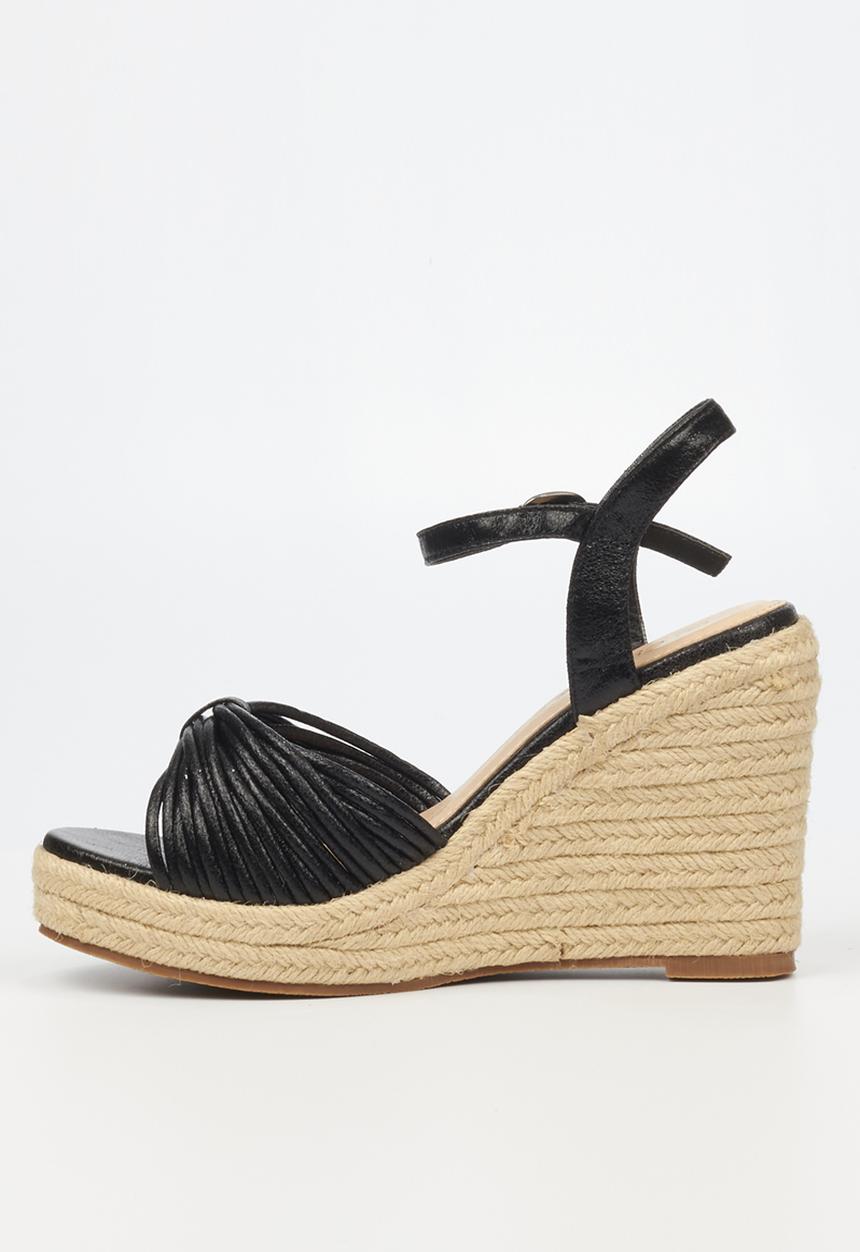 Miss Black - Copper2 espadrille wedge - black