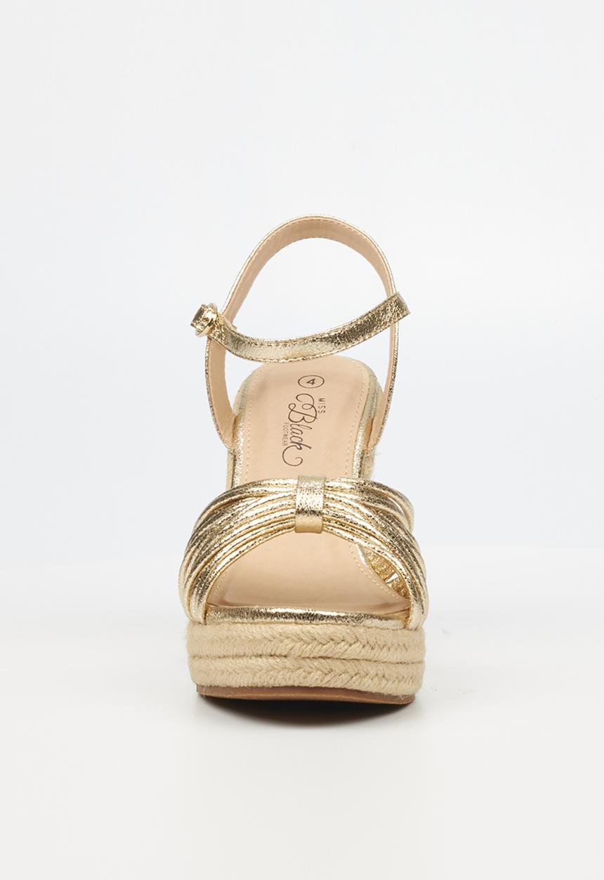 Miss Black - Copper2 espadrille wedge - gold