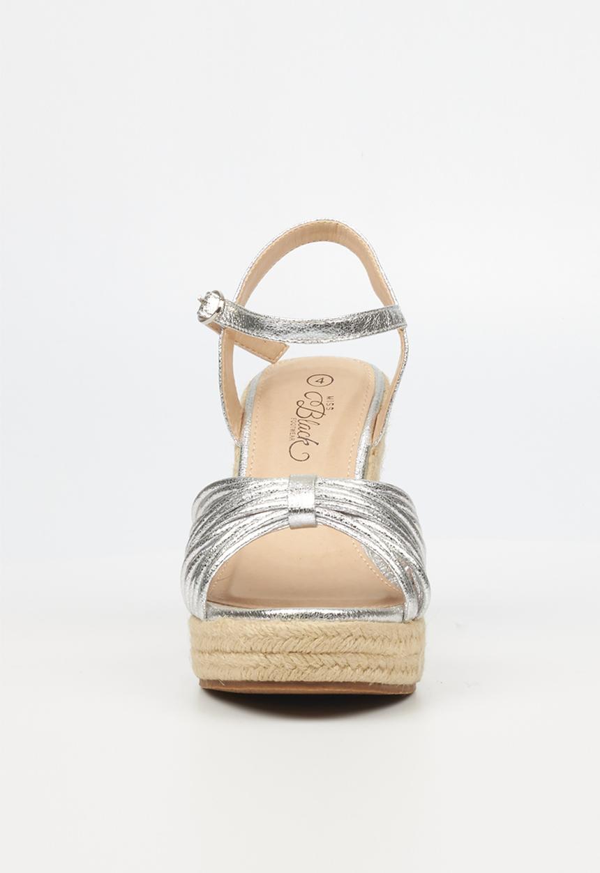 Miss Black - Copper2 espadrille wedge - silver