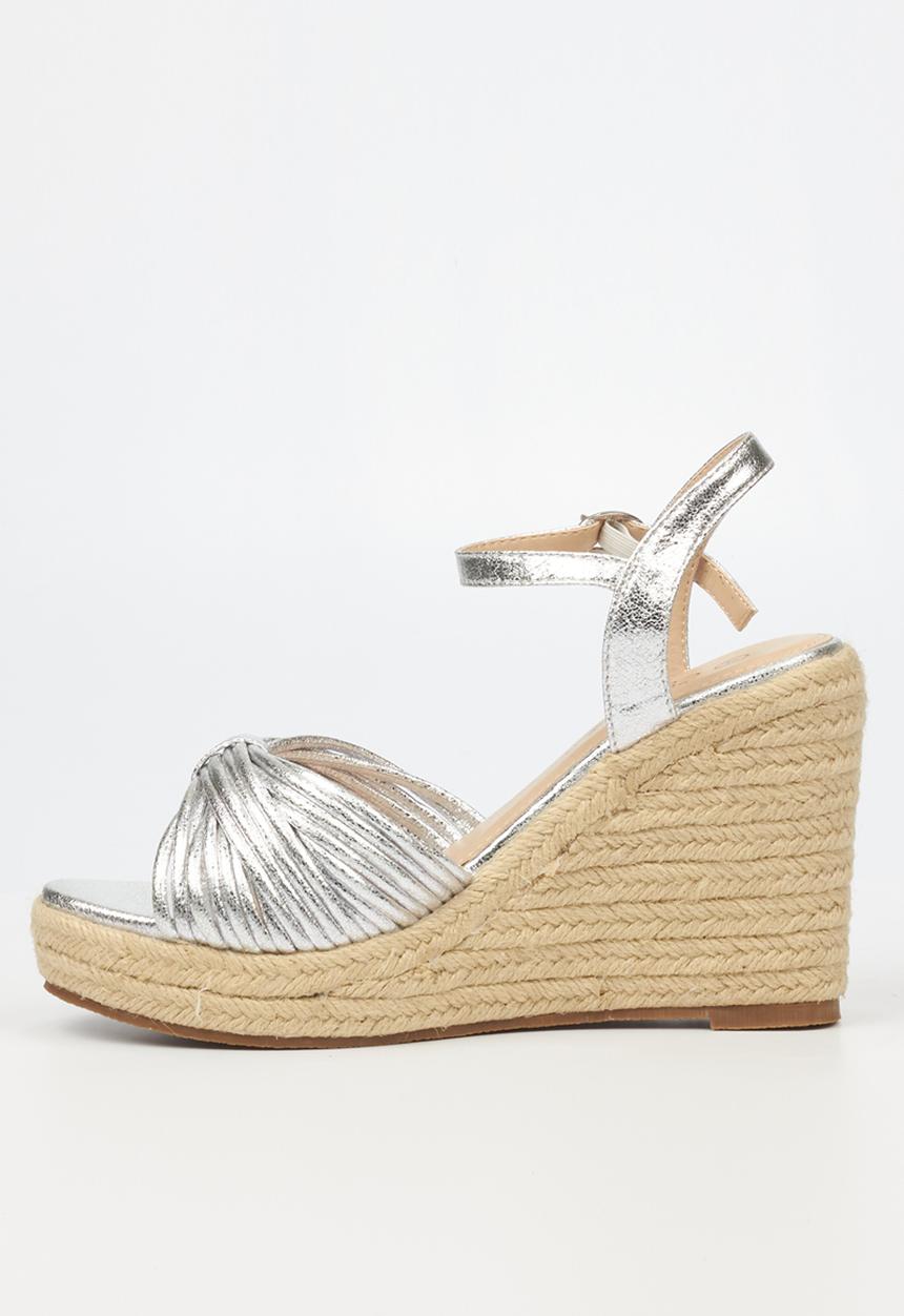 Miss Black - Copper2 espadrille wedge - silver