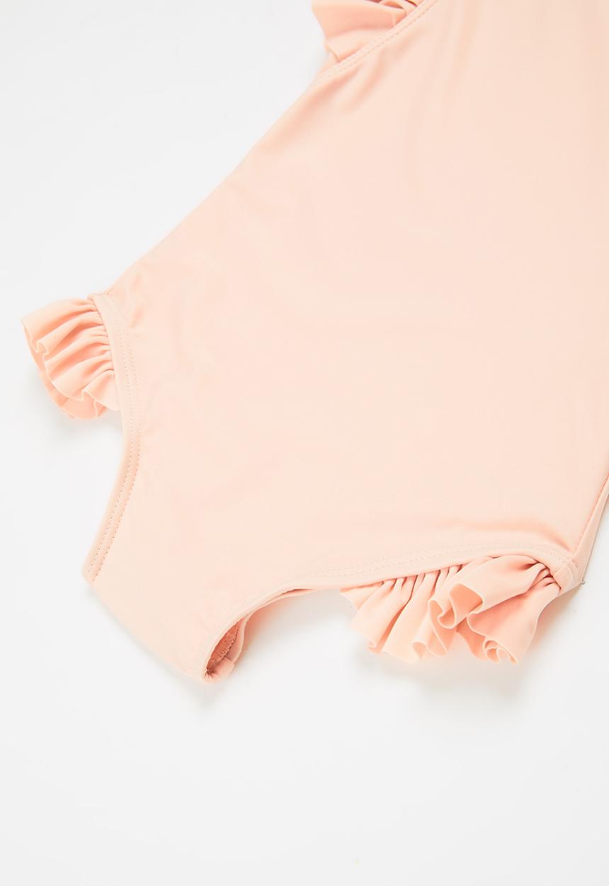 Pop Candy - Girls ruffle swimsuit and cap - peach