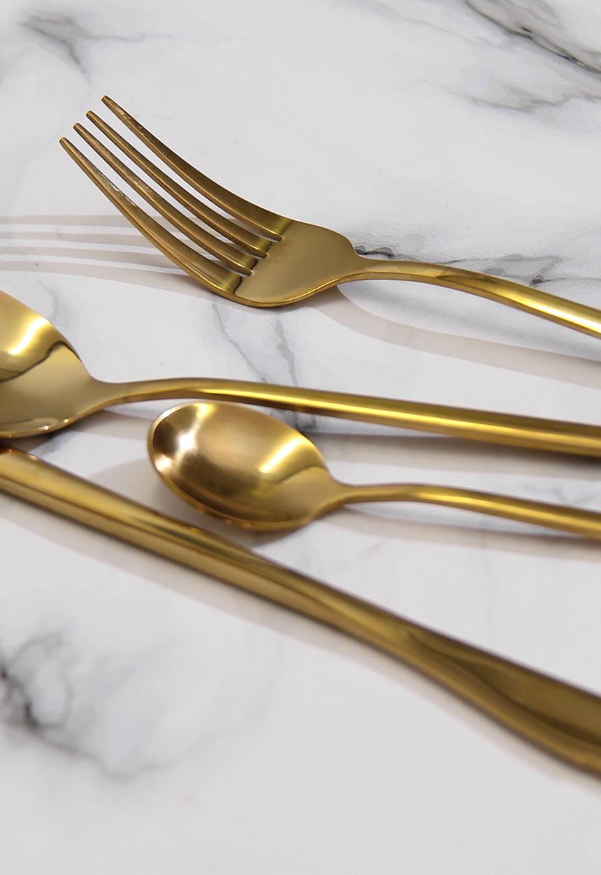 Finery - Sleek 24pc cutlery set - Brass