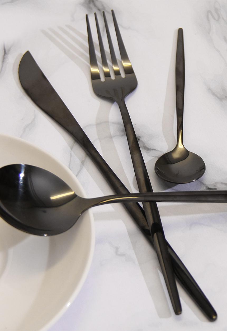 Finery - Sleek 24pc cutlery set - Titanium