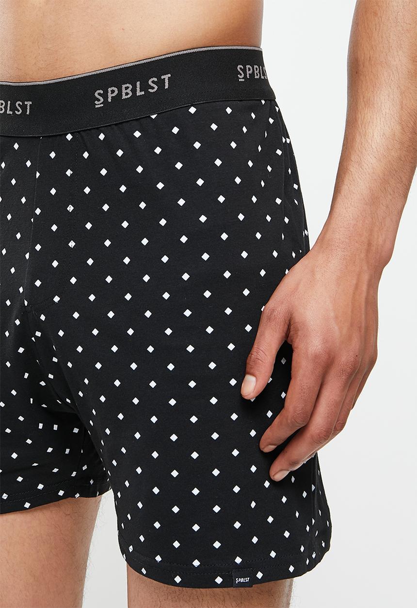 Superbalist - Printed kris knit boxer - black