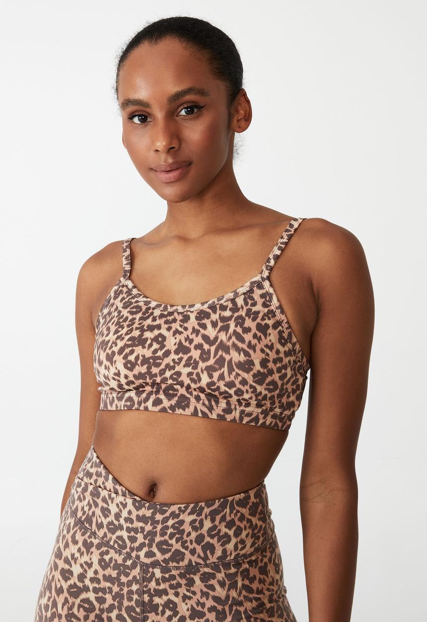 Cotton On - Lifestyle yoga crop - textured leopard