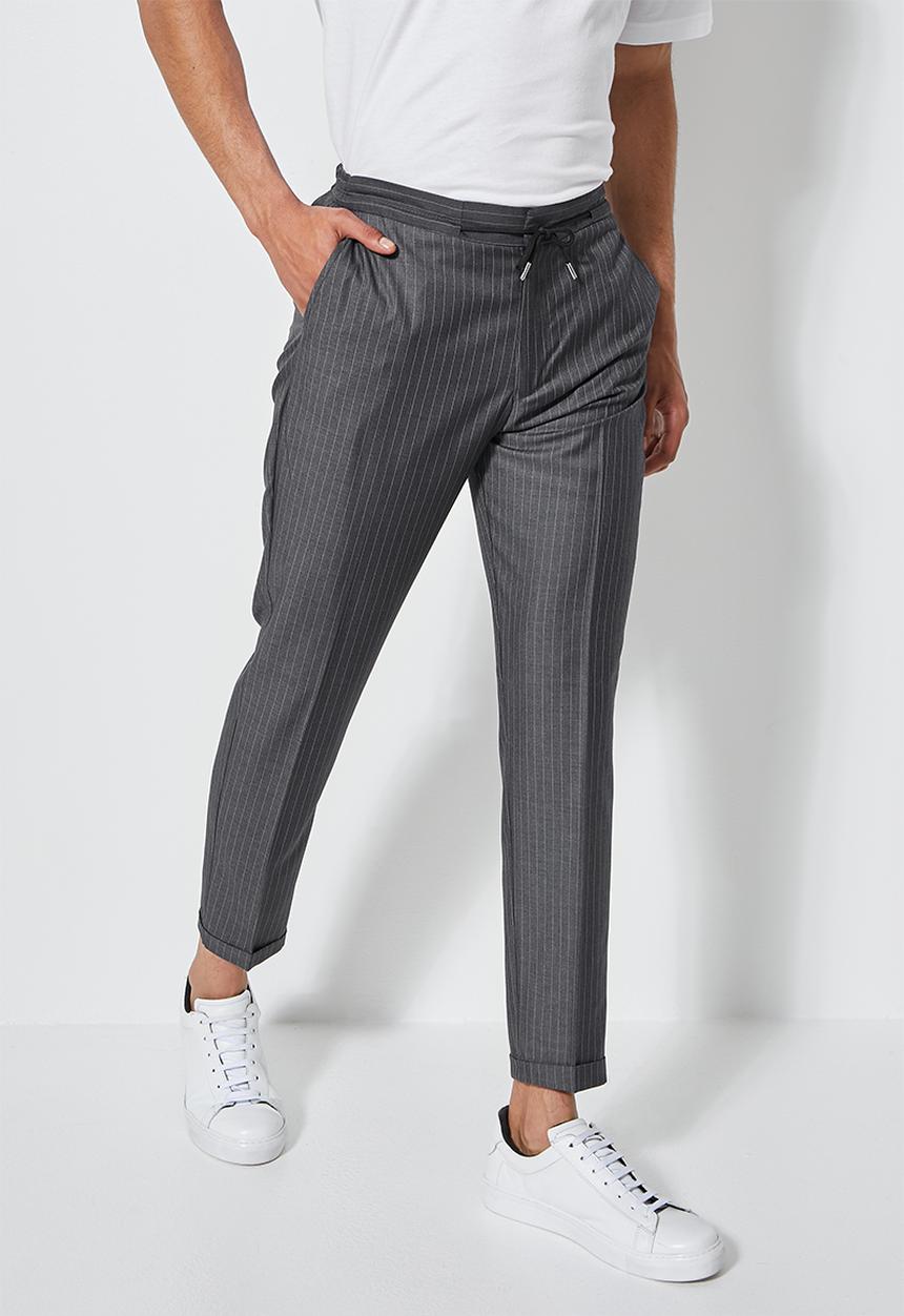 Superbalist - Fashion elastic waistband tapered trouser - grey