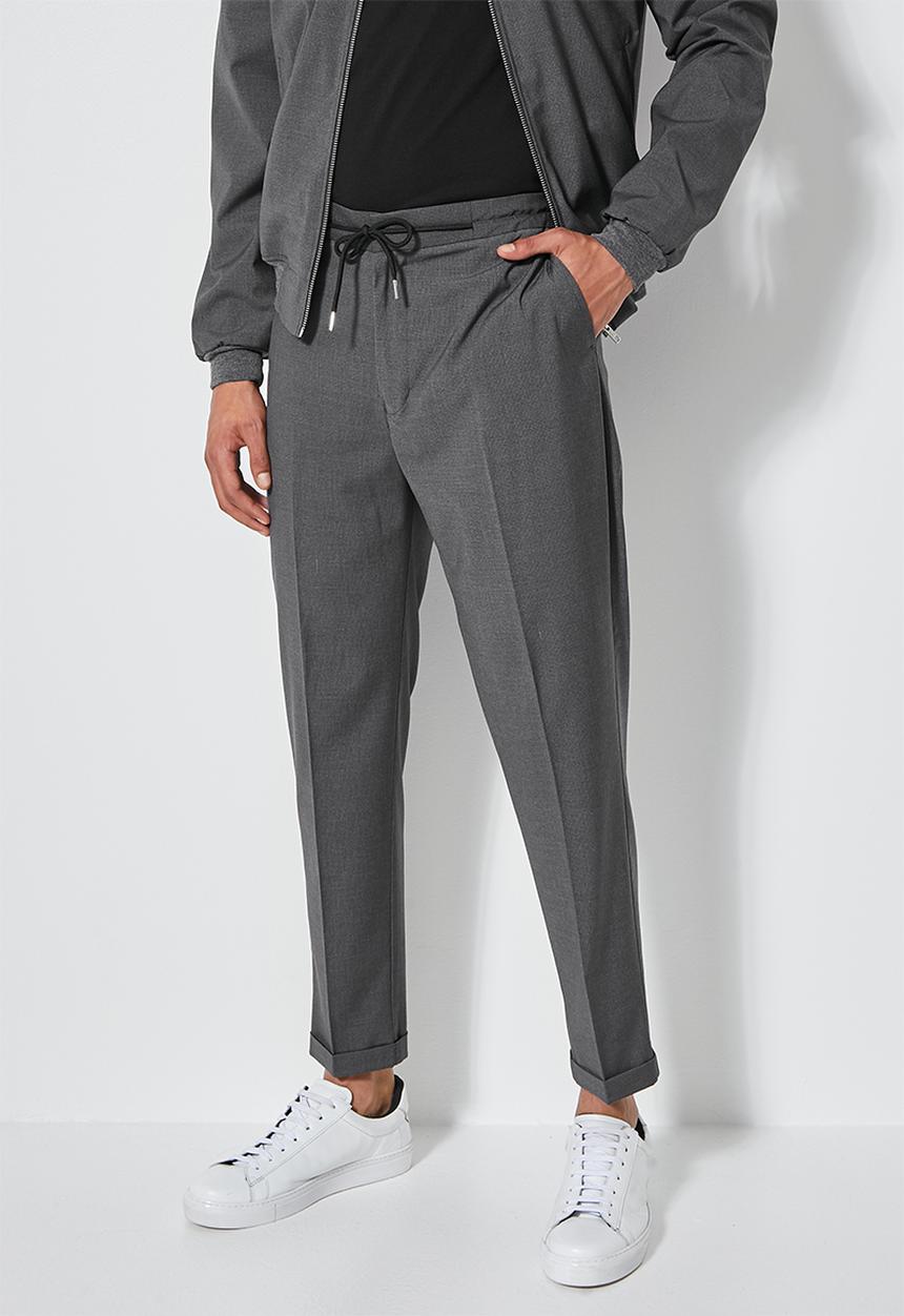 Superbalist - Fashion elastic waistband tapered trouser - dark grey