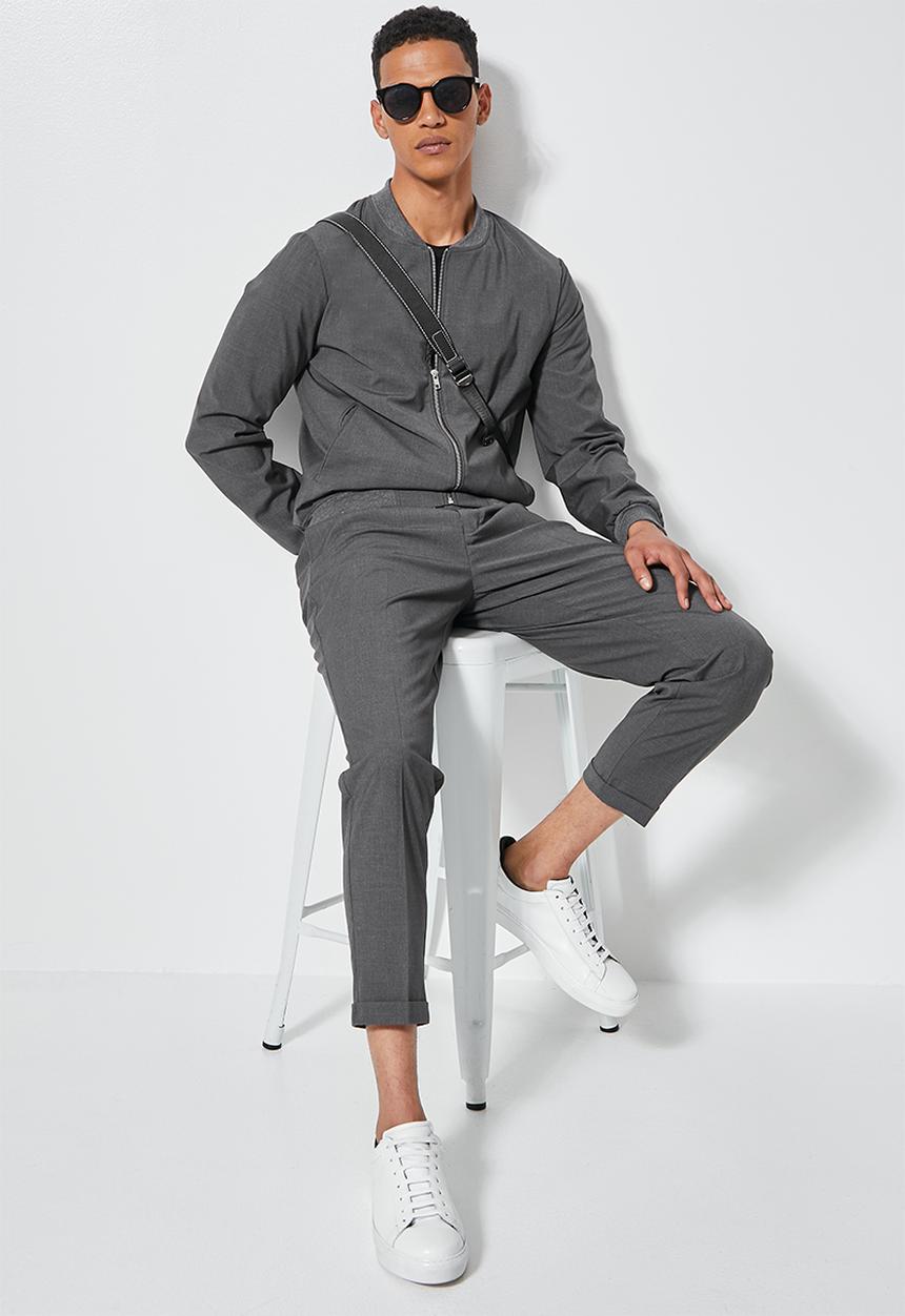 Superbalist - Fashion elastic waistband tapered trouser - dark grey