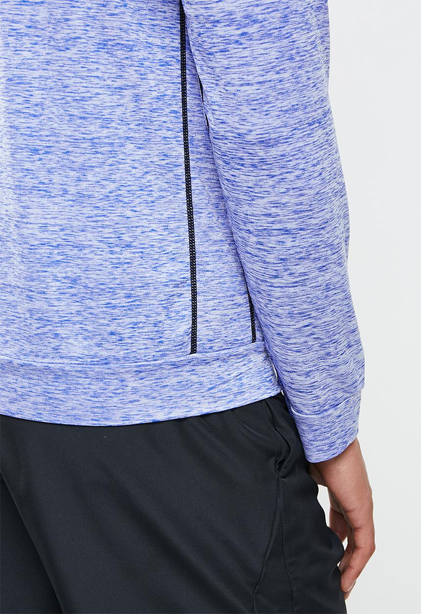 basicthread - Slim fit zip through sport hoodie - blue