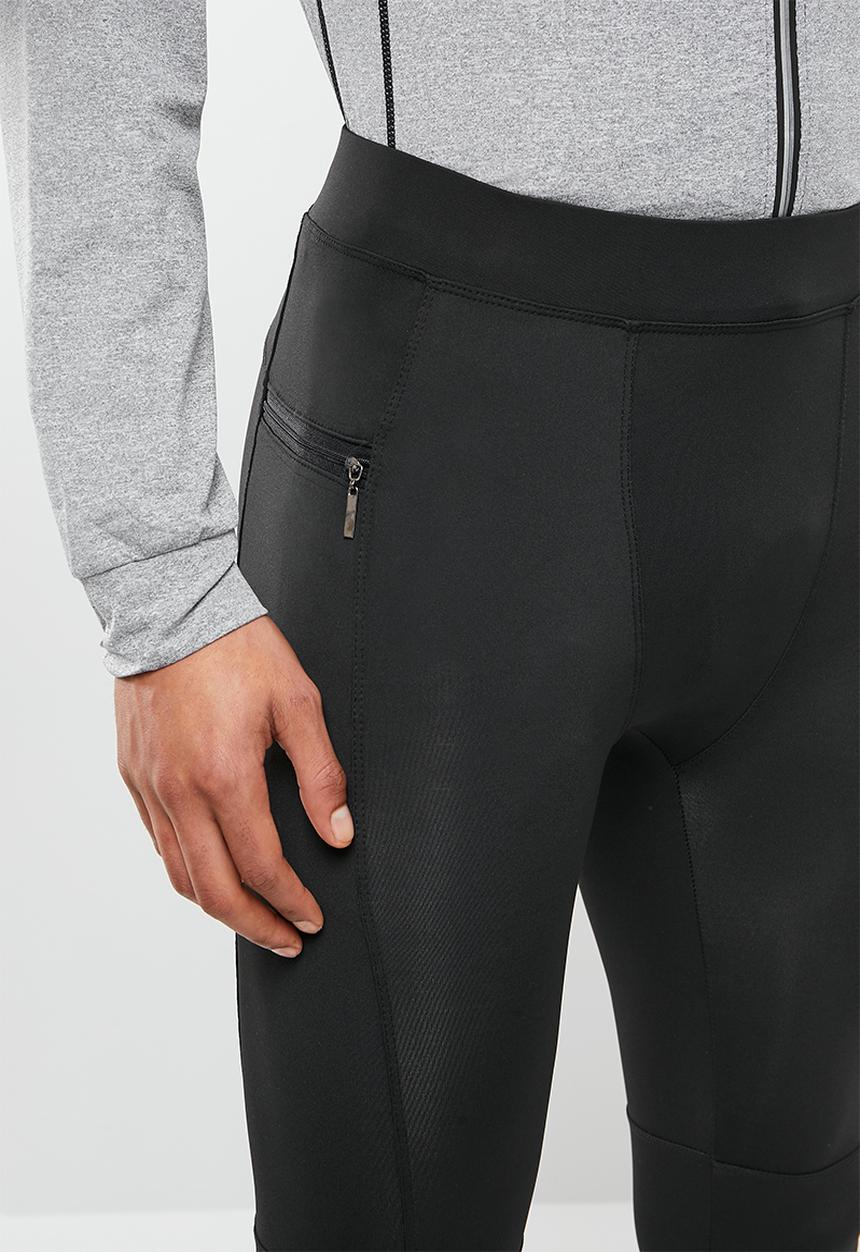 basicthread - Active panel running tights - black