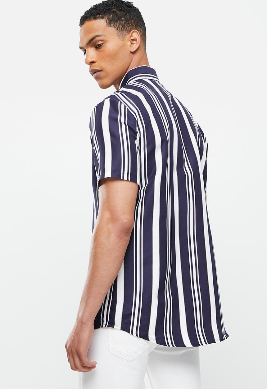 basicthread - Regular fit l.v stripe shirt - navy stripe multi