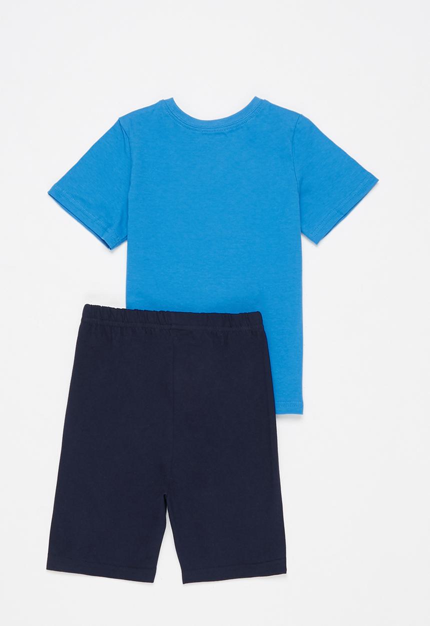 Pop Candy - Tee & shorts pj set - blue & navy
