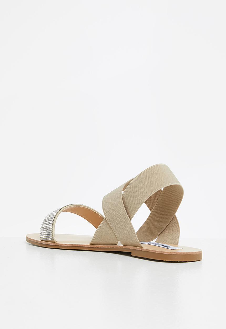Madison® - Feliticy double strap slingback sandal - neutral & silver