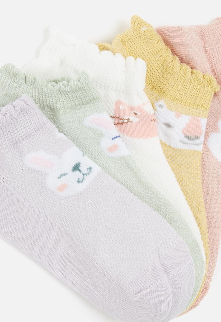 Pop Candy - Girls 5 pack printed ankle socks - multi