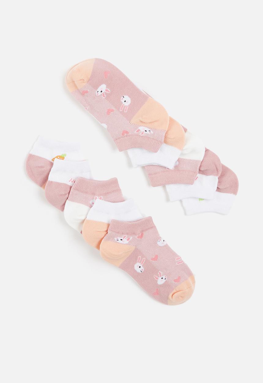 Pop Candy - Girls 5 pack printed ankle socks - multi