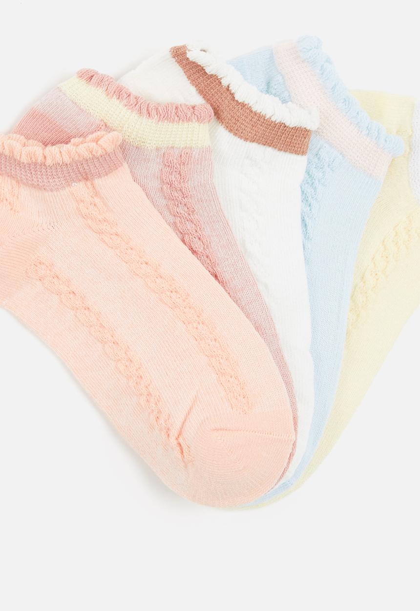 Pop Candy - Girls 5 pack ankle socks - multi