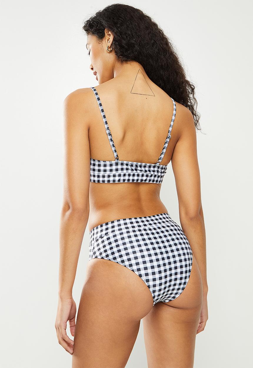 dailyfriday - Tie front high waisted bikini - black