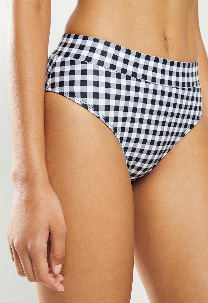 dailyfriday - Tie front high waisted bikini - black