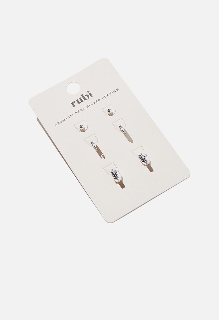 Rubi - The perfect earrings stack - silver 
