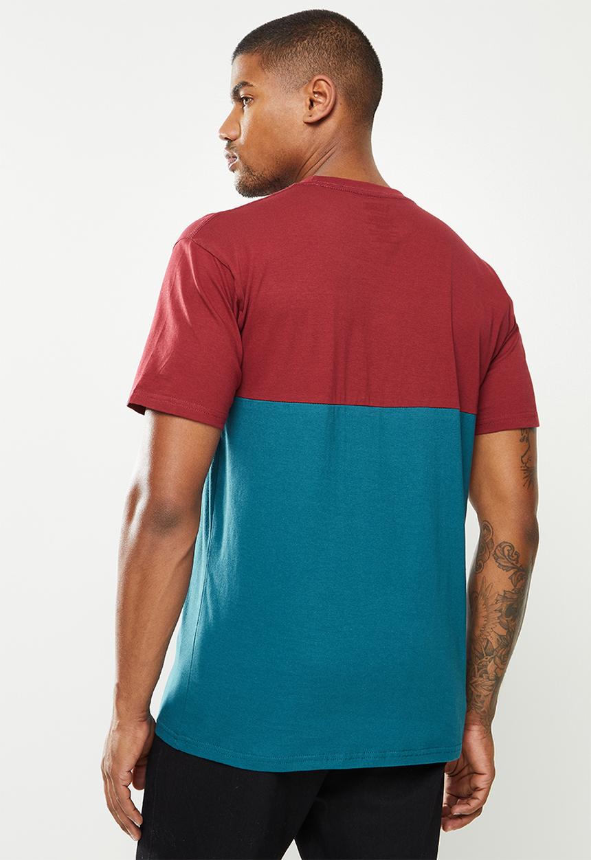 Vans - Colorblock tee - burgundy & blue 