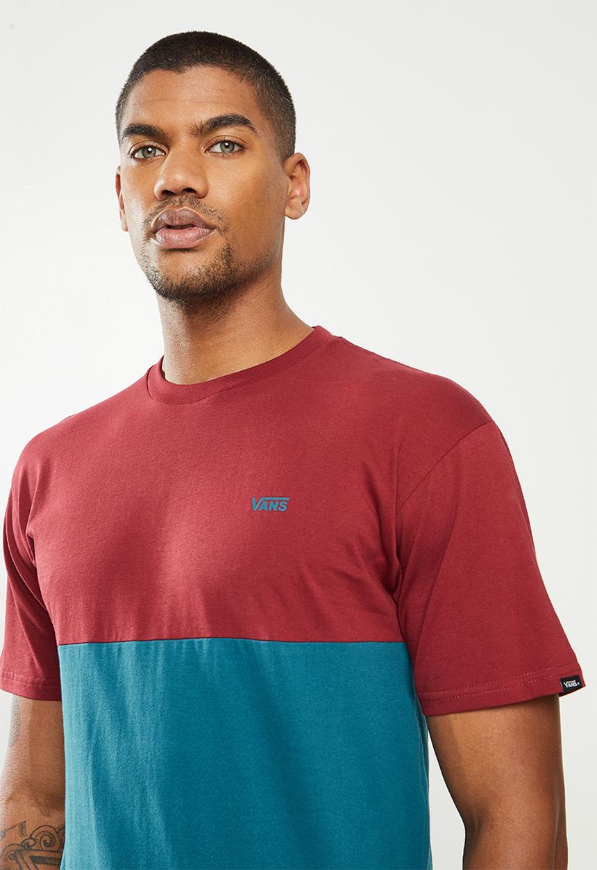 Vans - Colorblock tee - burgundy & blue 
