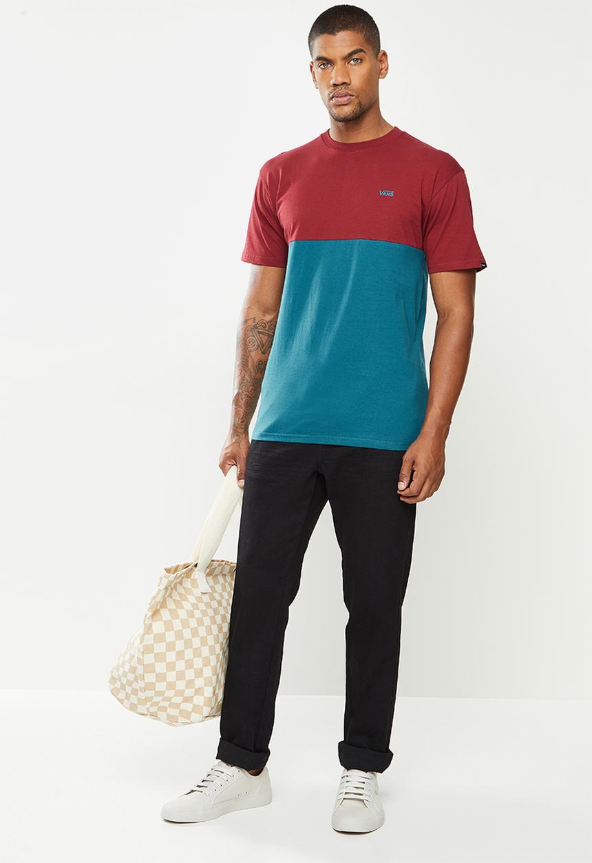 Vans - Colorblock tee - burgundy & blue 