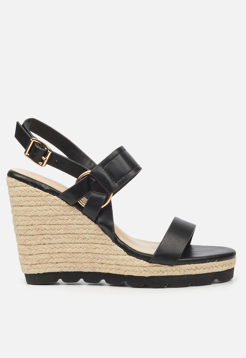 Miss Black - Shae1 espadrille wedge - black