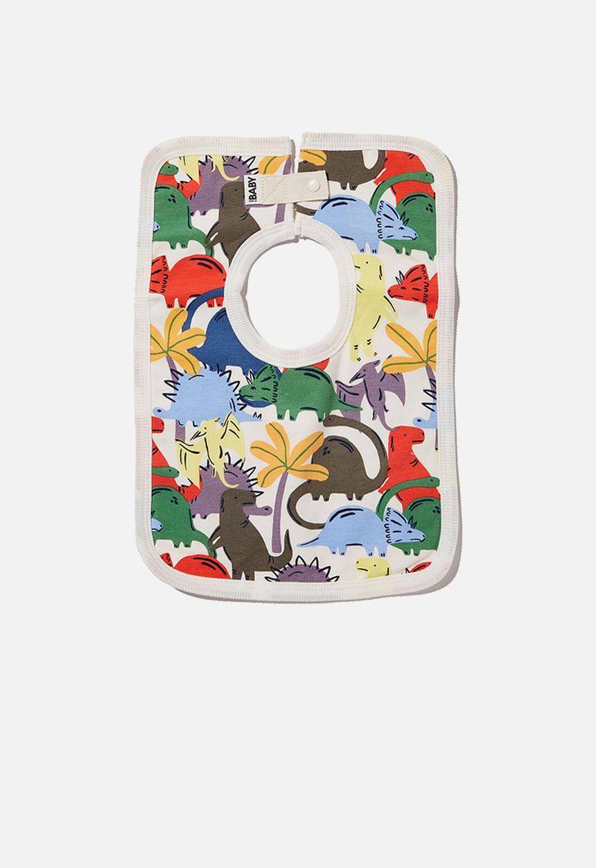 Cotton On - The square bib - daisy yellow/dino dance