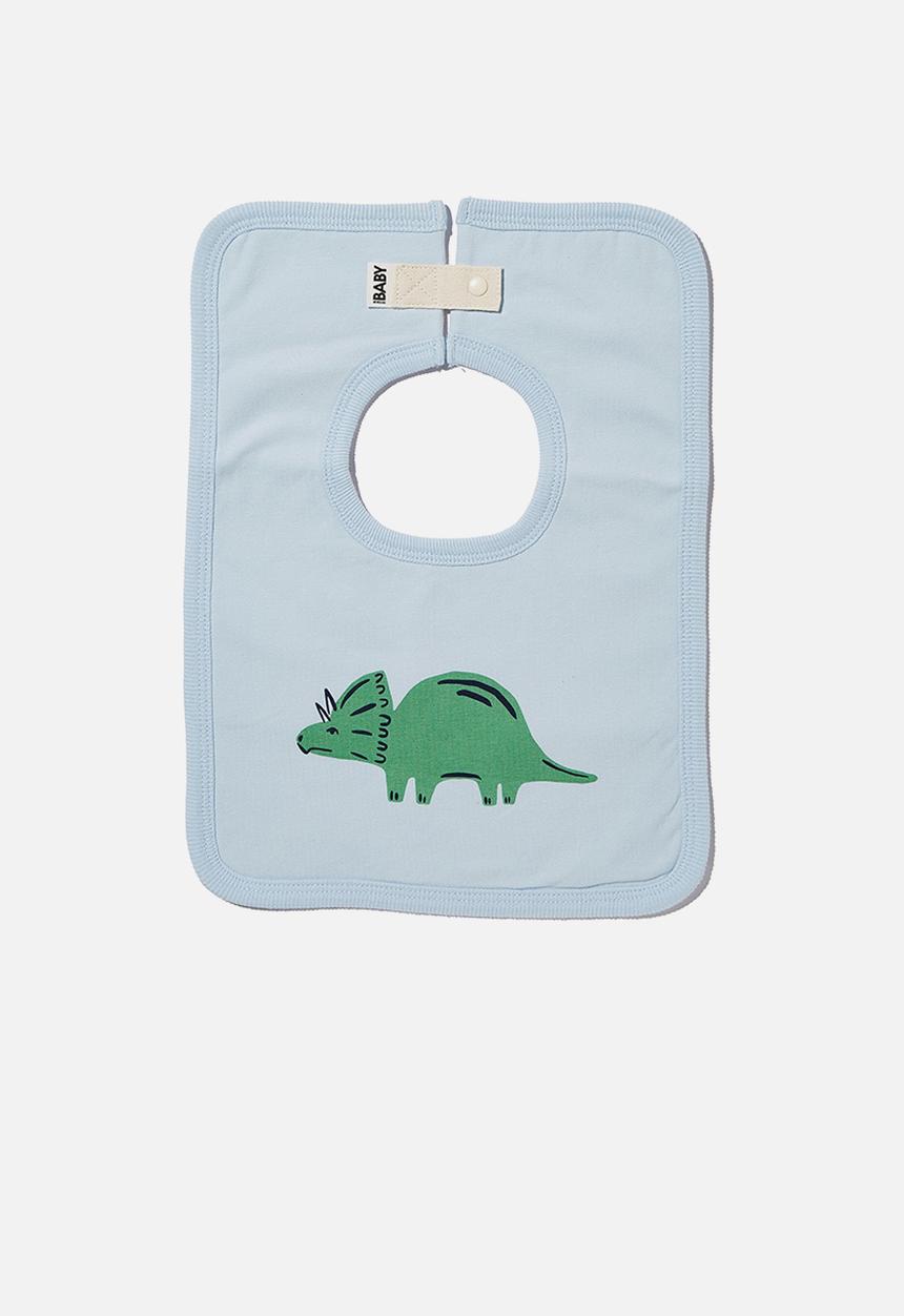Cotton On - The square bib - frosty blue/tri dino