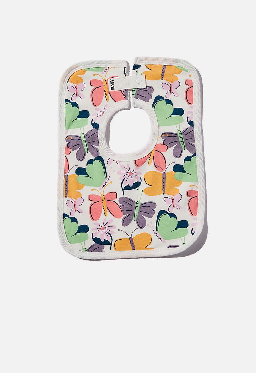 Cotton On - The square bib - vanilla/papaya beatrice butterfly