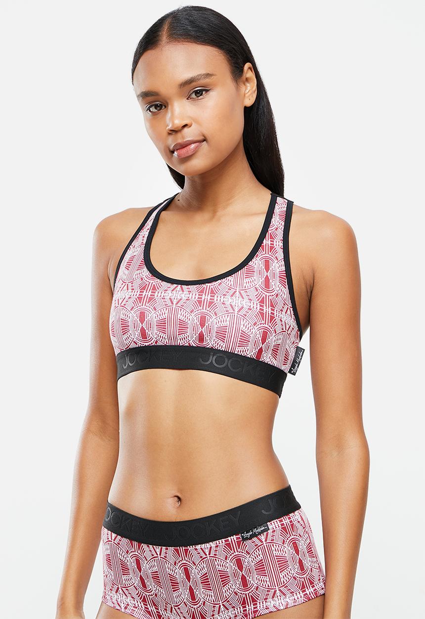 Jockey - 2 Pack heritage crop top - black & burgundy 