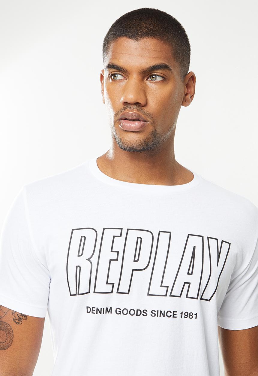 Replay - Bold print tee - white