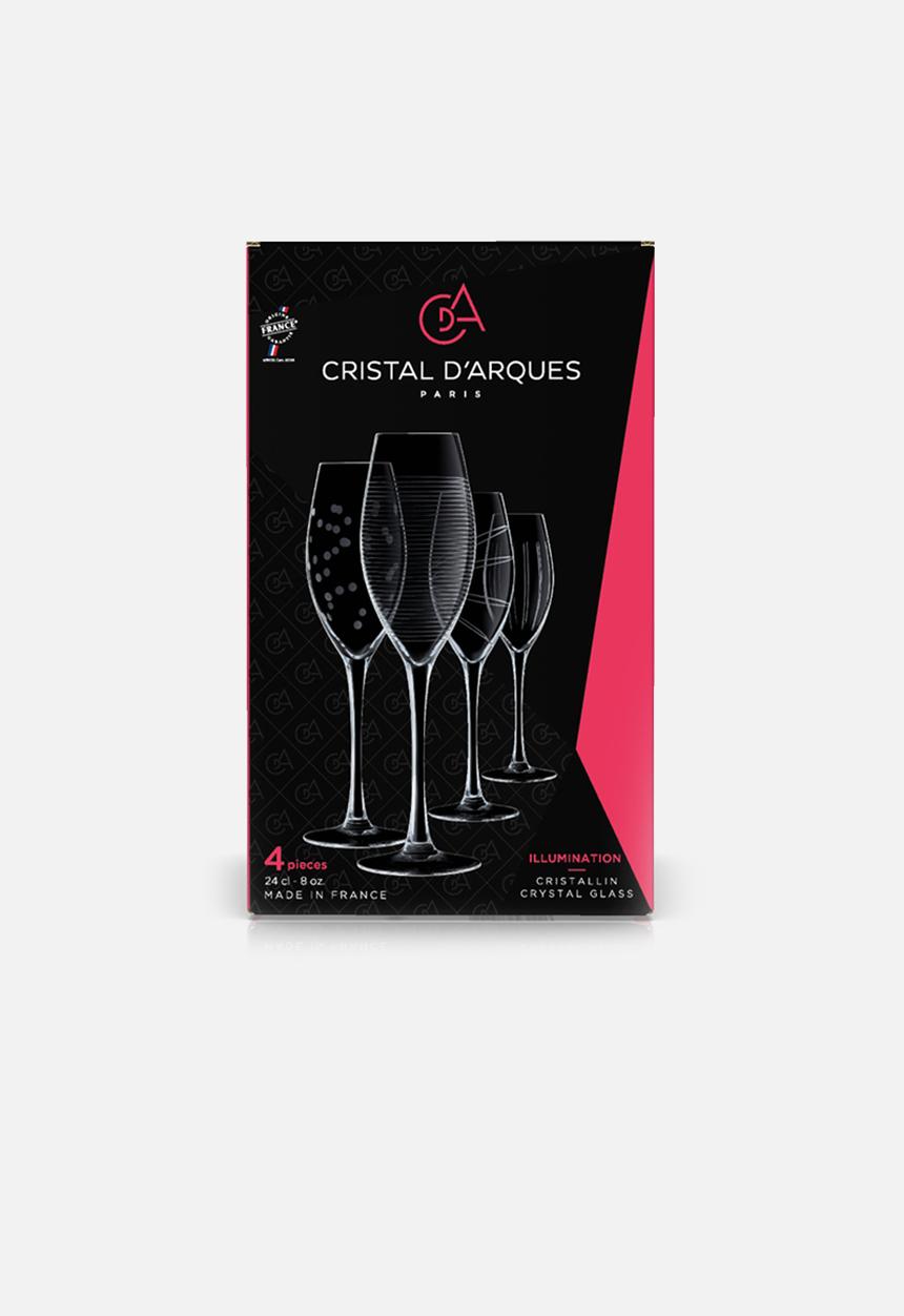 Cristal d’Arques - Illumination flute glasses - set of 4