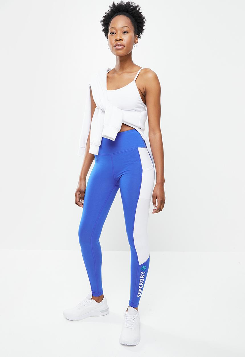 Superdry. - Active lifestyle full length leggings - blue